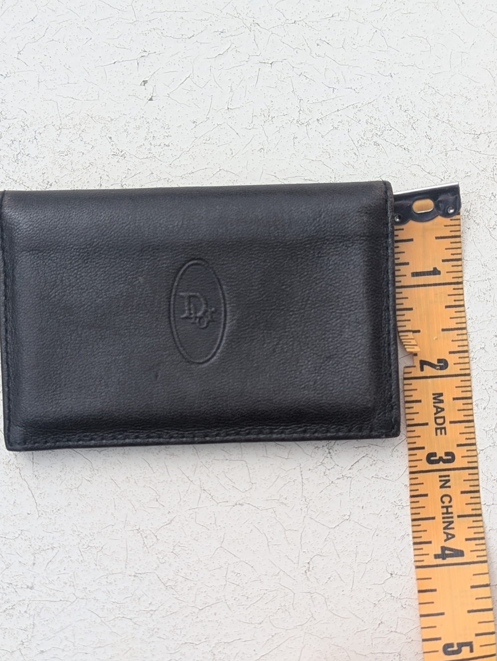 Christian Dior | Vintage Black Leather  Bi-fold Wallet Card Slots Low Profile - Picture 12 of 13